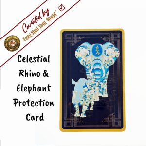 Decorative card featuring rhino and elephant